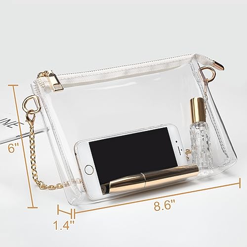 BS-VOG Clear Purse for Women - Stadium Approved Small Crossbody Bag with Zipper, Clear Stadium Bag for Concerts Sports
