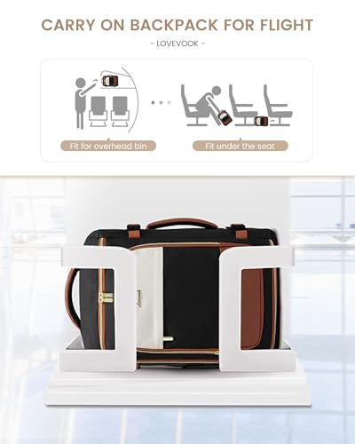 LOVEVOOK 40L Travel Backpack Carry on Flight Approved,Personal Item Bag with 3 Packing Cubes, Travel Backpack Bag for Women Fits 17" Laptop, Water-resistant Carry On Backpack for Airplanes