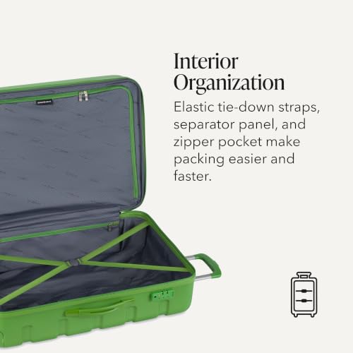 SwissGear 7366 Signature Hardside Expandable Luggage with Spinner Wheels, TSA Lock, Green, Checked-Large 27-Inch