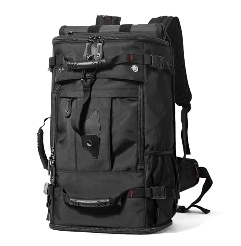 YOUMIAN Large Capacity For Travel Hiking Sports Carry On Backpack Durable Convertible Duffle Bag Laptop airplane (Black, 60L-Large DualMainOpening)