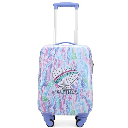 Nautica Kids 18" Hardside Carry-on Suitcase with Spinner Wheels, Pastel Shell