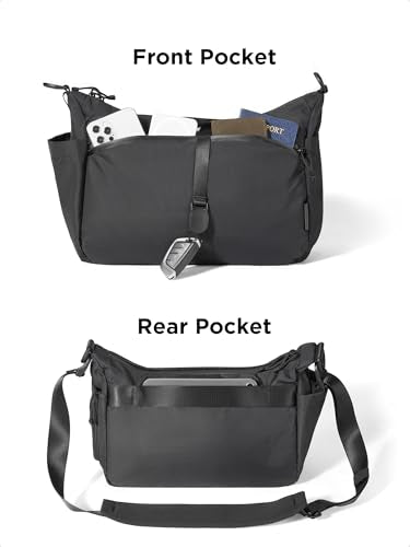 ALPAKA Flight Satchel 11L Messenger Crossbody Bag for Men and Women, Commuting, Business Travel, Daily Carry, Fits 12.9 Inch Tablet, Weatherproof Axoflux 210D Ripstop Nylon, Black