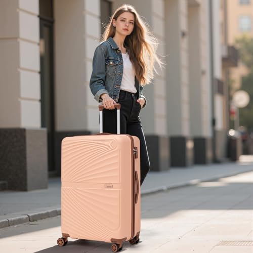 Eeeza Luggage Sets 5 Piece, Suitcases with Wheels, ABS Hard Case Luggage with TSA Lock Spinner Wheels, Carry On Luggage Set (20/24/28 inch)