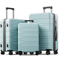 voyzap 3 Piece Luggage Set, 20/24/28 Inch Expandable Luggage Sets with Spinner Wheels, ABS+PC Hardshell Suitcases, Suitcase Set with Double-Layer Explosion Zipper, TSA Lock