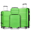 Kono 4 Piece Luggage Sets Expandable(only 28") with Spinner Wheels TSA Lock Lightweight PC+ABS Hardside Travel Rolling Suitcases 20in 24in 28in Carry on and 12in Mini Cosmetic Case Apple Green