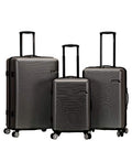 Rockland Skyline Hardside 3 Piece Spinner Wheel Luggage Set, (20"/24"/28"), Grey
