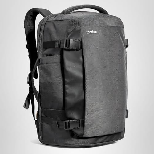 tomtoc Travel Backpack 40L, TSA Friendly Flight Approved Carry-on Luggage Hand Water-resistant Lightweight Business Rucksack, Durable Large Weekender Bag Daypack Fits 17.3 Inch Laptop, PFAS Free
