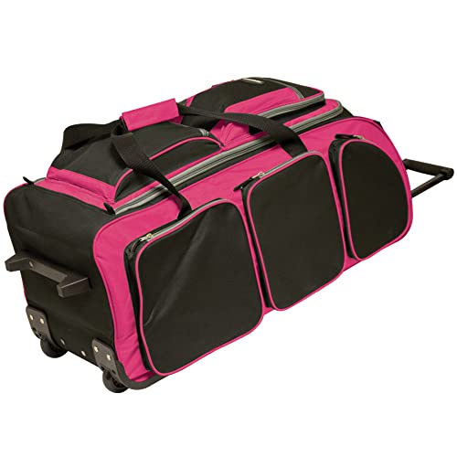 Travelers Club 30" Xpedition Rolling Duffel Bag, Hot Pink