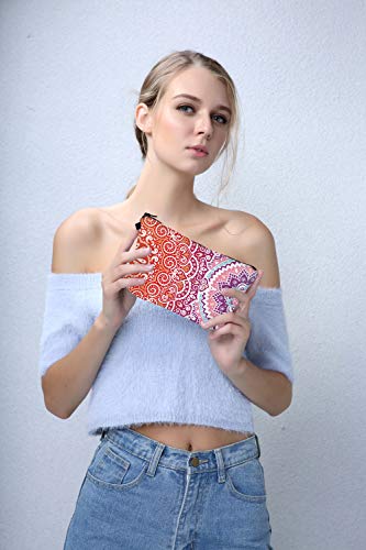 Deanfun Cosmetic Bag for Women, Mandala Flowers Waterproof Makeup Bags Roomy Toiletry Pouch Travel Accessories Gifts (51391)