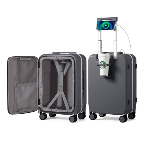 mixi 20 Inch Carry On Luggage with Cup Holder and 18 Inch Travel Backpack as a set
