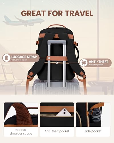 LOVEVOOK 40L Travel Backpack Flight Approved Carry on Backpack,3 Packing Cubes,Waterproof Personal Item Travel Bag,TSA Carry on Luggage Suitcase Travel Essentials,Gifts for Women & Men,fits 17" Laptop