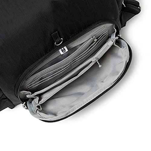 Baggallini Securtex® Anti-theft Vacation Travel Backpack 10x13 Slash-Resistant Nylon Daypack w/RFID, Black