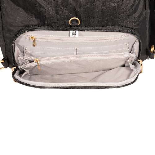 Baggallini Coastal Flip Lock Day Pack - Lightweight Convertible Small Backpack Sling Crossbody Bag