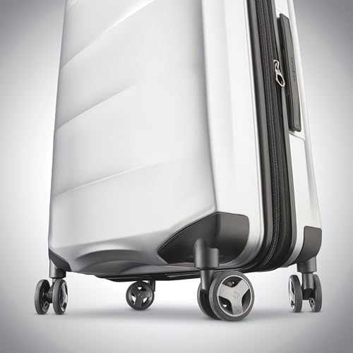 Samsonite Octiv Pro 3-Piece Hardside Lightweight (21/24/28) Front Pocket Carry-On Pro, Medium & Large-Checked Luggage Set, Expandable, Four Spinner Wheels, Adjustable Handle, TSA Lock – Purple
