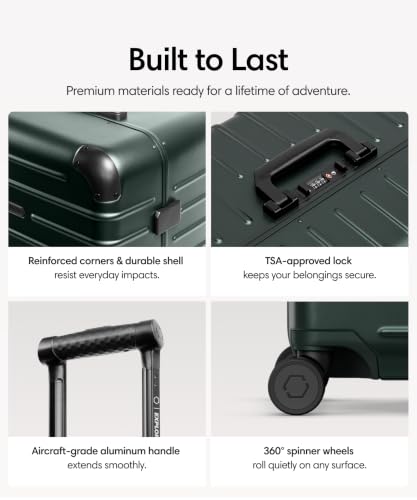 Solgaard Check-In Original Suitcase - Hardside 24.8" Travel Luggage (Jade)