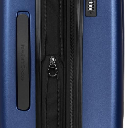 Traveler's Choice Lethbridge Hardside Expandable Spinner Luggage with TSA Lock, Navy, 26" Medium