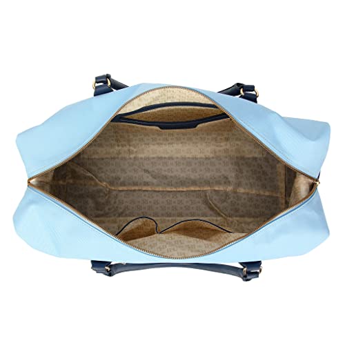 Badgley Mischka Barbara Canvas Tote Weekender Travel Bag (Light Blue)