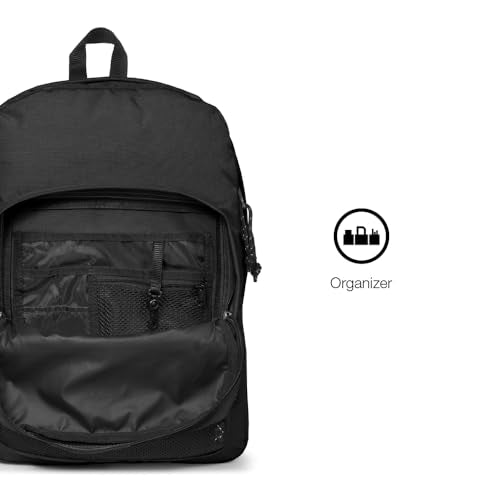 EASTPAK Pinnacle – 38L Everyday Backpack with Dual Compartments, Organizer Front Pocket, Padded Back Panel & Shoulder Straps, Black