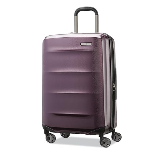 Samsonite Octiv Lightweight Hardshell 24-Inch Medium Checked Luggage- Durable Impact Resistant, 360° Aero Trac Spinner Wheels, Adjustable Telescopic Handle, Expandable, TSA Approved Lock - Purple
