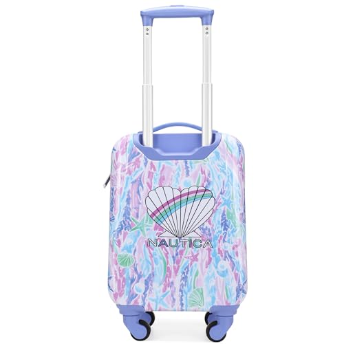 Nautica Kids 18" Hardside Carry-on Suitcase with Spinner Wheels, Pastel Shell