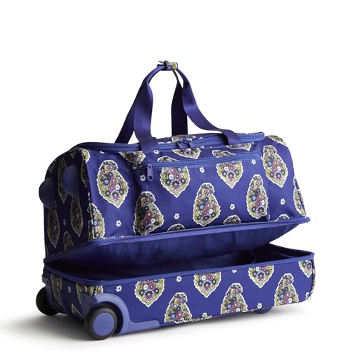 Vera Bradley Women's Ripstop Adair Rolling Duffel Travel Bag, Kew Gardens Blue, One Size