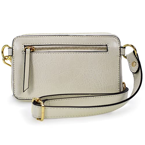 Badgley Mischka Madalyn Vegan Leather Pouch Belt Bag (Champagne)