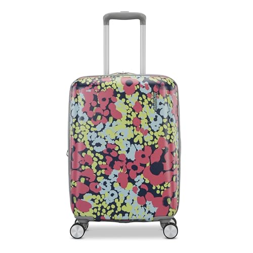 American Tourister Moonlight II Hardside Expandable Luggage with Spinner Wheels, Poppy Pattern, Carry-On 20-Inch