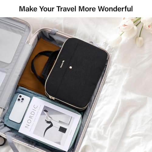 Hanke 29 Inch Expandable Checked Luggage Lightweight PC Hard Shell Luggage Suitcases and Hanging Travel Toiletry Bag for Women with Jewelry Organizer Compartment, Travel Essentials