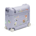 Stokke JetKids BedBox, Arctic Blue - Ride-On Suitcase for Kids 2-7 Years Old (up to 77 lbs) - Transforms Into Bed - Includes Mattress, Decorative Stickers & Adjustable Carrying Strap