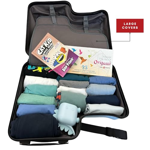 Cegali Itsy Rider 20" Ride-on Suitcase for Kids with Double Spinner Red Wheels (Beige Traveler)