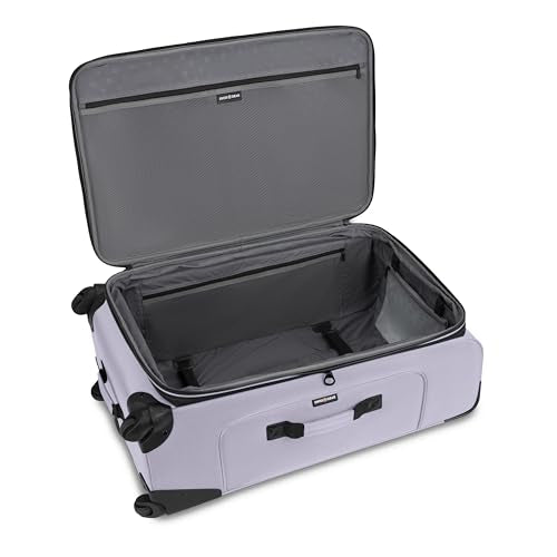 SWISSGEAR Sion Softside Expandable Spinner Luggage Durable Lightweight Travel Suitcase, Evening Haze, Checked-Large