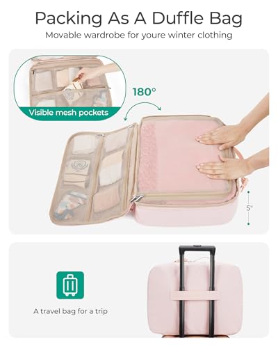 BAGSMART Compression Packing Cubes for Travel, 6/5/4set Lightweight Packing Organizers, Summer Travel Essentials Suitcase Organizer Bags Set, Standard 5 Set/White Opal