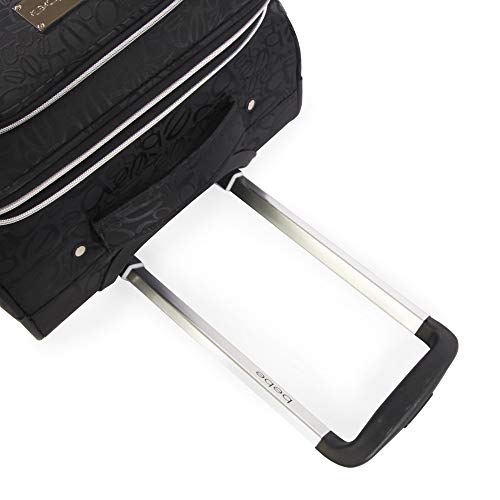 BEBE Carissa 21" Expandable Spinner Carry-on Carry-On Luggage, Bebe Tossed Black
