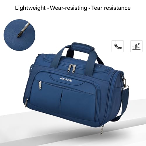 Hanke Underseat Carry On luggage Bags for Travel, Foldable Travel Bags for Women, Soft Lightweight Personal Item Travel Bag Small Carry On Bags for Airplanes, Travel Tote Bags for Women Men.（Blue）