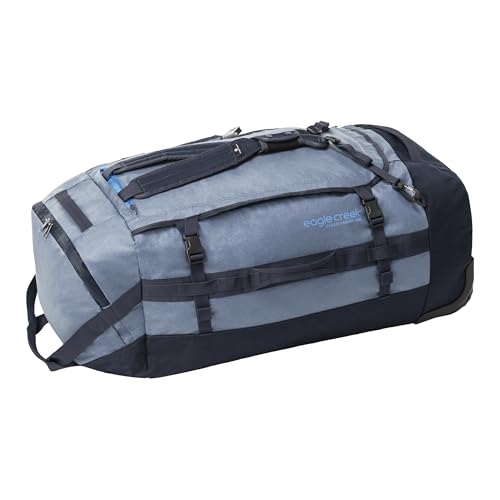 Eagle Creek Cargo Hauler Wheeled Duffel - Durable Duffel Bag for Travel - Easy Access Compartment - Deployable Backpack Straps - Lockable Zipper Opening - Glacier Blue - 130L