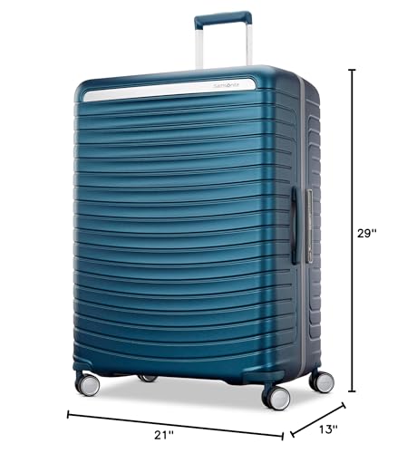 Framelock Max 29" Large Checked Hardshell Zipperless Luggage - Highly Secure Integrated Eazylock™ Mechanism - RightHeight™ Adjustable Handle - 360° Spinner Wheels - Airline Approved - Emerald Teal