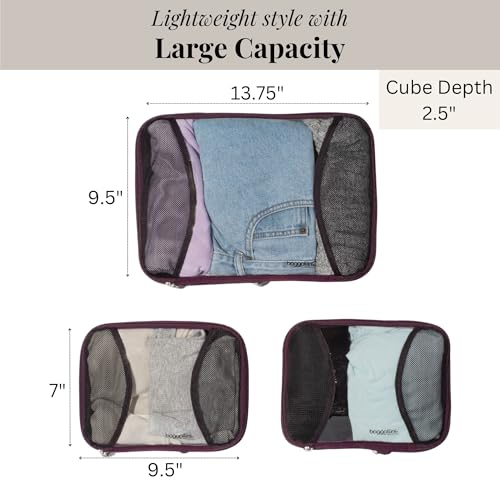 Baggallini Compression Cube 3-piece set - Lightweight Compression Packing Cubes for Travel