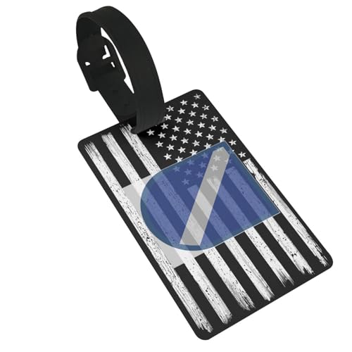 US and Former Us Army 17th Aviation Brigade-Pathfinder Platoon Beret Flash Luggage Tags for Suitcases Travel Tags ID Labels for Women Men Travel Bag Luggage Accessories