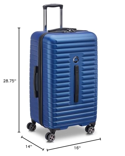 DELSEY PARIS Cruise 3.0 Hardside Expandable Luggage with Spinner Wheels, Blue, Checked 26 Inch Trunk