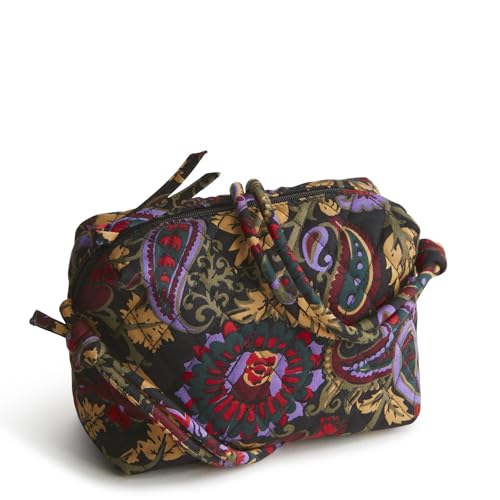 Vera Bradley Women's Premium Cotton Blake Crossbody, Midnight Garden Paisley, One Size