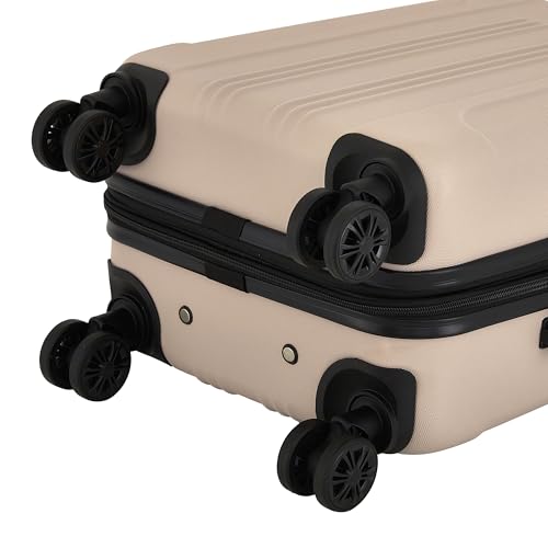 Travelers Club Chicago Plus Hardside Luggage, Mushroom, 3 Piece Set
