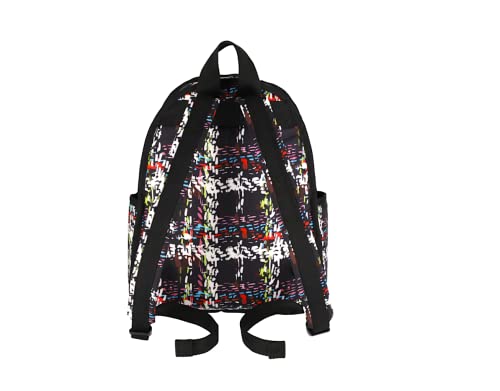LeSportsac Running Weave Basic Backpack/Rucksack, Style 7812/Color E474, Festive & Colorful Confetti Style Abstract Printed Weave Pattern, Modern & Fun Interpretative Plaid Design