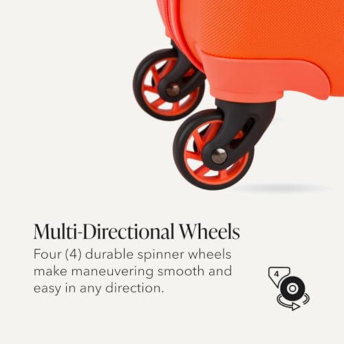 SWISSGEAR Signature Hardside Expandable Carry-On Spinner Luggage, ABS Construction, TSA-Friendly Lock, and Built-In Cupholder, Orange, 19-Inch