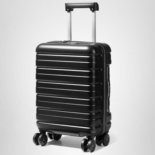 Lekesky 16 Inch Underseat Carry On Luggage Airline Approved, Small Hard Shell Suitcase with TSA Lock Spinner Wheels, Lightweight Personal Item Carry-On for Travel, Black