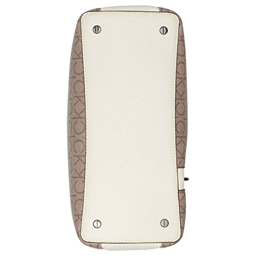 Calvin Klein Adeline Triple Compartment Satchel, Almond/Taupe/Cherub White