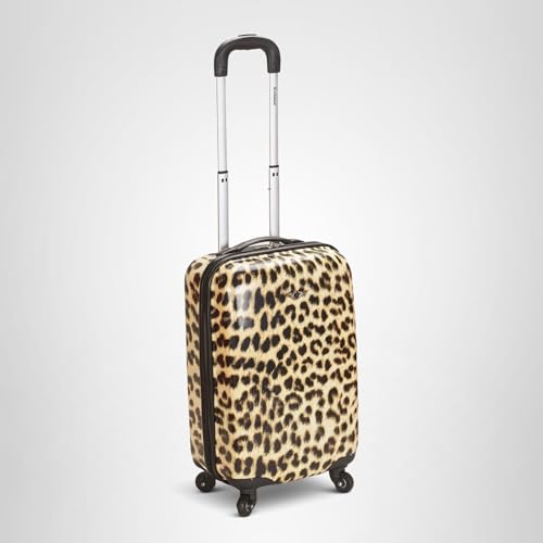 Rockland Safari Hardside Spinner Wheel Luggage, Carry-on 20", Leopard