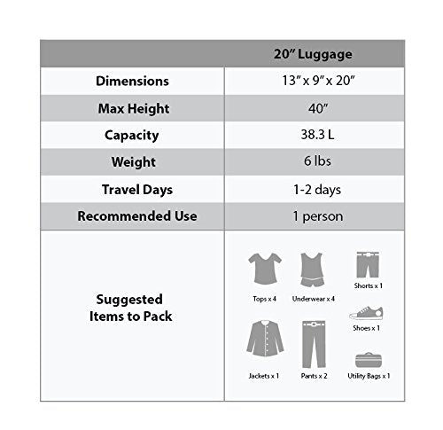 Rockland Vision Hardside Spinner Wheel Luggage, Love, Carry-On 20-Inch