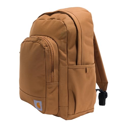 Carhartt 25L Classic Laptop Backpack, Durable Water-Resistant Pack W/ 16" Laptop Sleeve and Multiple Organizational Compartments, Carhartt Brown