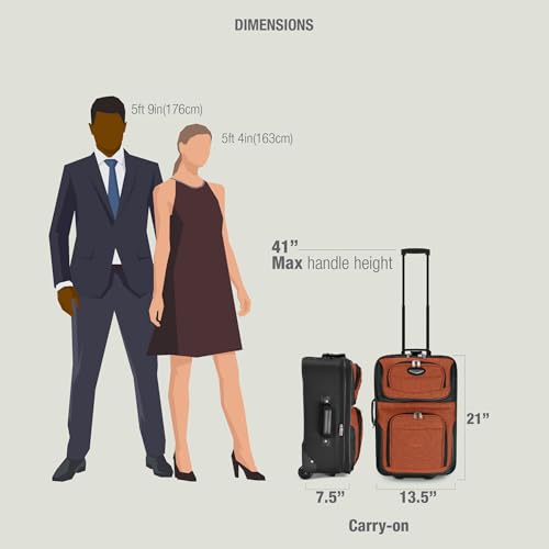 Travel Select Amsterdam Softside Expandable Luggage with Rolling Wheels, Gray, 21-Inch Carry-on