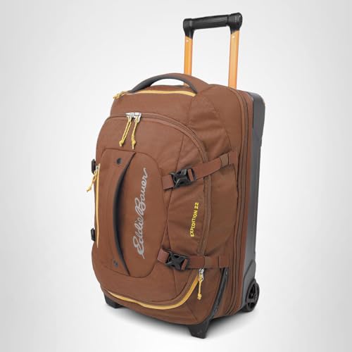 Eddie Bauer Expedition Rolling Duffel Bag with Wheels | Travel | Carry-On | Luggage | Rugged | Durable - Rust, 22"